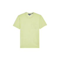Camiseta de algodón orgánico de color liso natural para hombre Macaroon vista frontal
