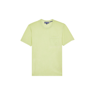 Camiseta de algodón orgánico de color liso natural para hombre Macaroon vista frontal