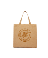 Unisex Linen Beach bag Solid Mocha front view