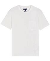 Camiseta de algodón orgánico de color liso para hombre Blanco tiza vista frontal