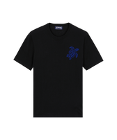 Men Cotton T-shirt Jacquard Turtle Black front view