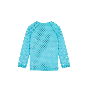 Girls Long Sleeves Rashguard Relief Sparkling Disco green 后视图