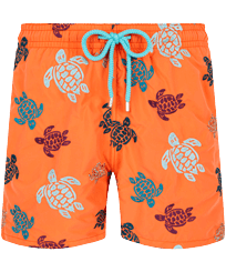 Maillot de bain homme brodé Ronde Des Tortues - Édition Limitée Goyave vue de face