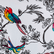 Bas de maillot de bain culotte couvrante femme Rainbow Birds Blanc 