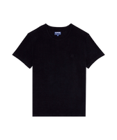 Unisex Terry T-Shirt Solid Black front view