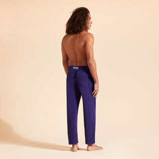 Men Terry Pants Solid Midnight back worn view