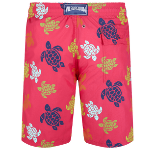 Lange Ronde Des Tortues Stretch-Badeshorts für Herren Burgunderrot Rückansicht