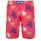 Lange Ronde Des Tortues Stretch-Badeshorts für Herren Burgunderrot Rückansicht