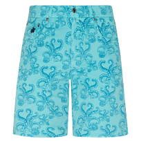 Men Cotton Bermuda Shorts Printed Poulpes Bora bora front view