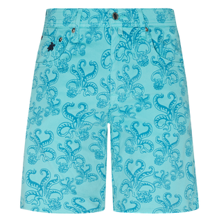 Men Cotton Bermuda Shorts Printed Poulpes Bora bora front view