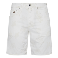 Men 5-Pockets Denim Bermuda Shorts Ronde des Tortues Off white front view