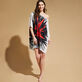 Vestido de viscosa con estampado Urchin para mujer - Vilebrequin x Patrizia Gucci Blanco vista frontal desgastada