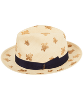 Men Straw Hat Vilebrequin x Borsalino Sand front view