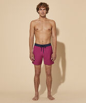 男士 Super 120' 羊毛游泳短裤 Crimson purple 正面穿戴视图