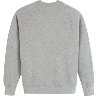 Felpa uomo ricamata in cotone con applicazione Vilebrequin in velluto a coste Lihght gray heather vista posteriore
