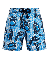 Boys Stretch Swim Shorts- Vilebrequin x Blue Note Earthenware front view