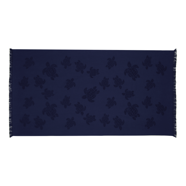 Strandtuch Aus Bio-baumwolle Schildkröten-jacquard - Santah - Blau - Größe OSFA - Vilebrequin