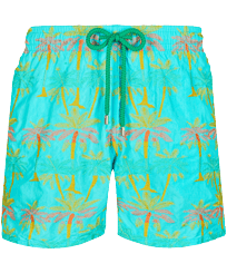 Costume da bagno uomo ricamato 1990 Striped Palms - Edizione limitata Lazulii blue vista frontale