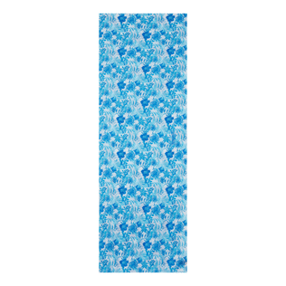 Pareo de gasa de algodón con estampado Tahiti Flowers unisex Blanco vista frontal