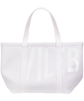 Borsa da spiaggia grande unisex in neoprene tinta unita Bianco vista frontale