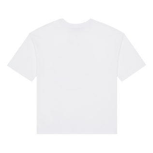 T-shirt large en coton garçon Tortue imprimée Whales Blanc vue de dos