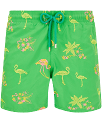 2012 Flamants Rose Bademode mit Stickerei für Herren – Limited Edition Grass green Vorderansicht