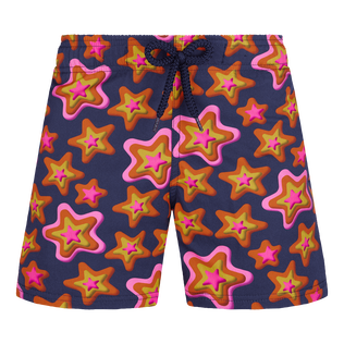 Boys Others Printed - Boys Stretch Swim Shorts Stars Gift, Navy front view