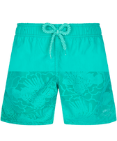 Boys Swim Trunks Water-reactive Rascasses Tropezian green front view