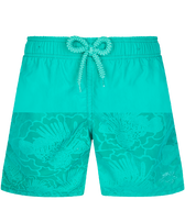 Boys Swim Shorts Water-reactive Rascasses Tropezian green front view
