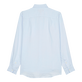 Camisa de lino lisa para hombre Cielo azul vista trasera