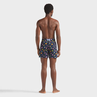 Men Swim Shorts Embroidered Fishy Dance - Limited Edition Navy back worn view