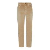 Men Vintage Faded 5-Pocket Corduroy Pants Mocha front view