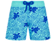 Boys Swimwear Turtles Splash Flocked Lazulii blue front view