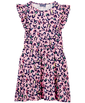Vestido con estampado Turtles Leopard para niña Caramelo vista frontal