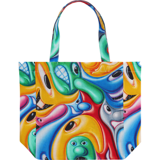 Tote bag Faces In Places - Vilebrequin x Kenny Scharf Multicolor back view