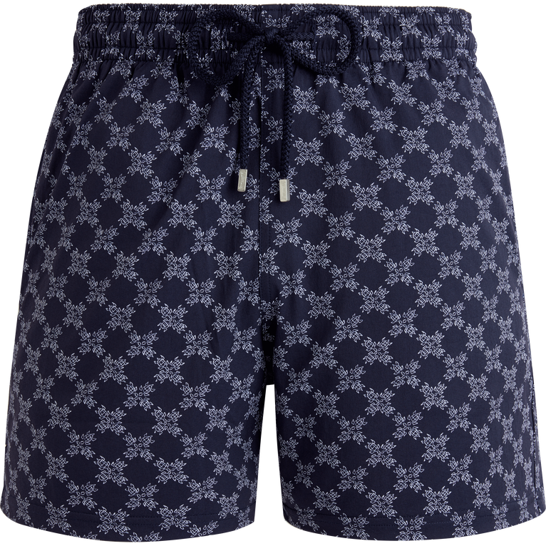 Men Stretch Swim Shorts Vbq Monogram - Swimming Trunk - Moorise - Blue - Size XXXL - Vilebrequin