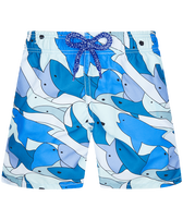 Bañador con estampado Shark All Around para niño Thalassa vista frontal