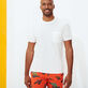 Men Organic Cotton T-Shirt Solid Chalk front worn view