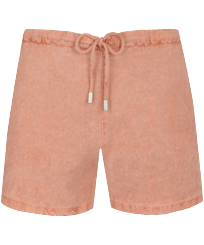 Men Linen Bermuda Shorts Mineral Dye Pottery Vorderansicht