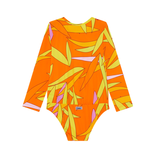 Maillot de bain une pièce Anti UV fille Madrague Abricot vue de dos