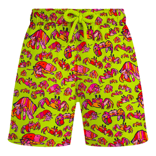 Ultraleichte und verstaubare Hermit Crabs Badeshorts für Jungen Chartreuse Vorderansicht