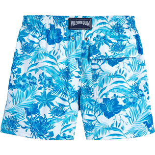 Maillot de bain stretch garçon Tahiti Flowers Blanc vue de dos