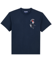 Camiseta de algodón orgánico con estampado Cocorico ! para hombre Azul marino vista frontal