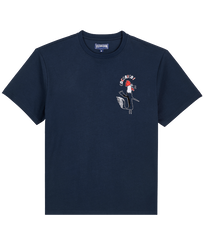 Cocorico! T-Shirt aus Bio-Baumwolle für Herren Marineblau Vorderansicht