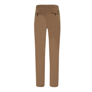 Men Tencel Cotton Chino Pants Solid Tobacco back view