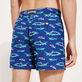 Men Embroidered Swim Shorts Requins 3D - Limited Edition Purple blue back worn view