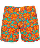 Men Stretch Short Swim Shorts Flat Belt Poulpes Neon Tropezian green front view