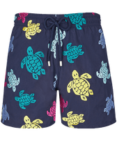 Men Swim Trunks Embroidered Ronde Tortues Multicolores - Limited Edition Navy front view