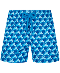 Pantalón corto de baño con estampado Micro Waves para mujer Lazulii blue vista frontal