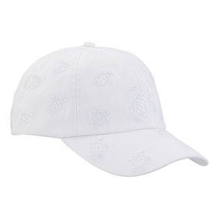 Cappellino con ricamo integrale Ronde des Tortues Bianco vista frontale